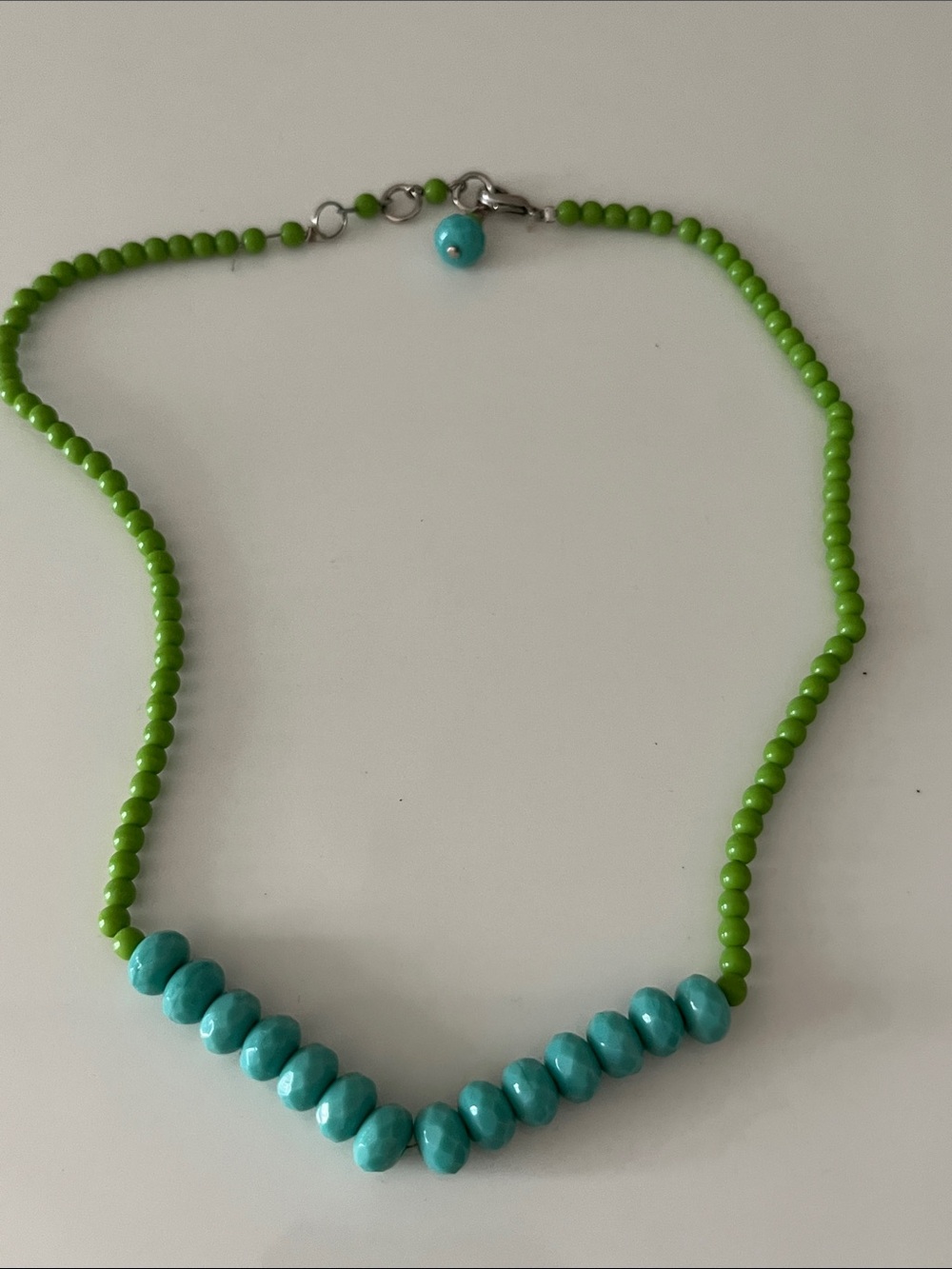 Green and Turquoise Beaded Necklace - Women Jewelry